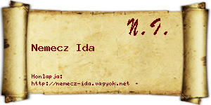 Nemecz Ida névjegykártya